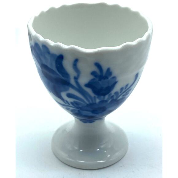 2 Denmark Vtg Royal Copenhagen Blue Flower‎ Egg Cup Royal # 10-1568 Factory 1st - Picture 3 of 9